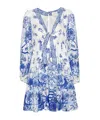 Camilla Tie-detail Silk Minidress In Blue