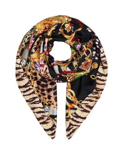 Camilla Luxury Silk Scarf With Tiger Print In Multi
