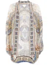 Camilla Open Front Cardi Cape Make Me Your Mosaic In Neutrals