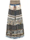 Camilla Make Me Your Mosaic Shirred Waist Skirt In White