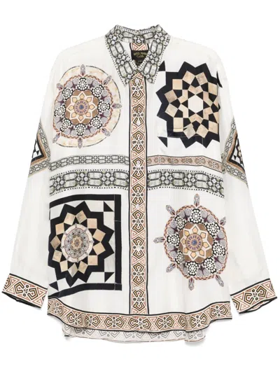 Camilla Oversized Shirt Make Me Your Mosaic In White
