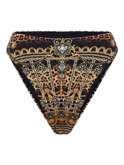 Camilla Masked Moonlight High-waisted Bikini Bottoms In Neutral