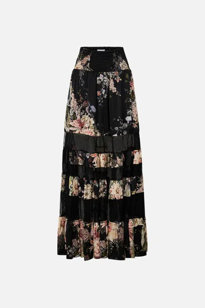 Camilla Maxi Skirt With Lace Inserts Dynasty Daze In Black