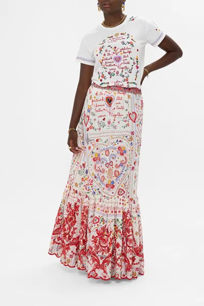 Camilla Maxi Skirt With Ruffle Hem A Kitsch In Time In White