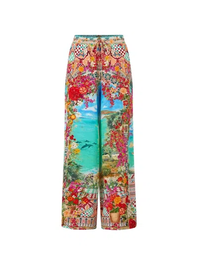 Camilla Meet Me In Mallorca Straight-leg Printed Trousers In Red
