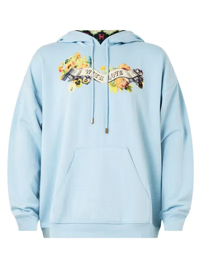 Camilla Men's Bathing Bombshell Oversized Relaxed Fit Hoodie In Blue
