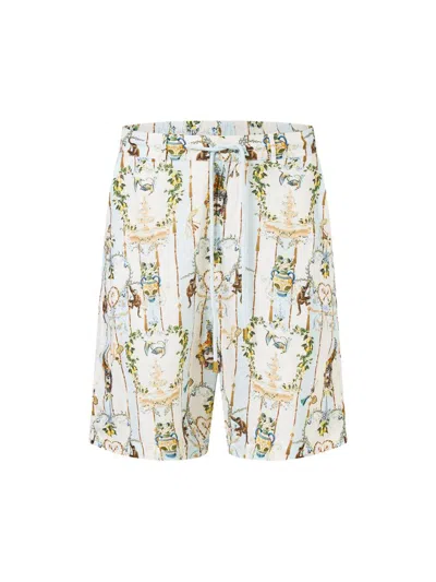 Camilla Men's  X White Lotus Printed Linen Shorts