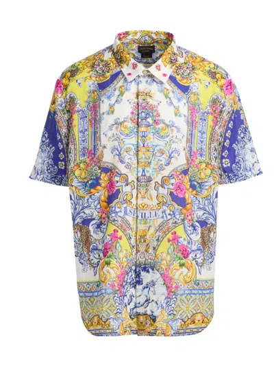 Camilla Men's España Nirvana Linen Oversized Shirt In Multi