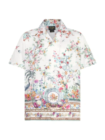 Camilla Men's Floral Camp Shirt In Plumes And Parterres