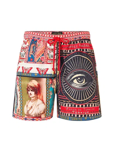 Camilla Men's Graphic Mid-length Boardshorts In Multi