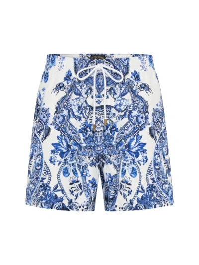 Camilla Men's Mid-length Damask Board Shorts In Glaze And Graze