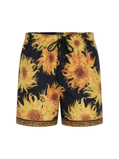 Camilla Men's Mid-length Floral Board Shorts In Make Me Your Masterpiece
