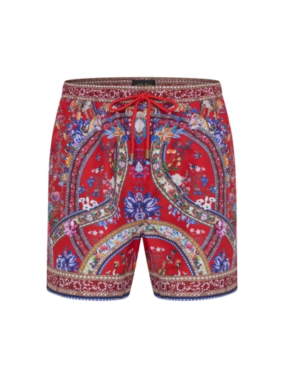 Camilla Men's Mid-length Printed Board Shorts In The Summer Palace