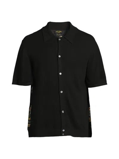 Camilla Men's Noble Endeavours Contrast Panel Shirt In Black