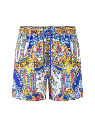 Camilla Men's Printed Mid-length Board Shorts In Multi