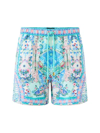 Camilla Men's Printed Mid-length Board Shorts In Blue