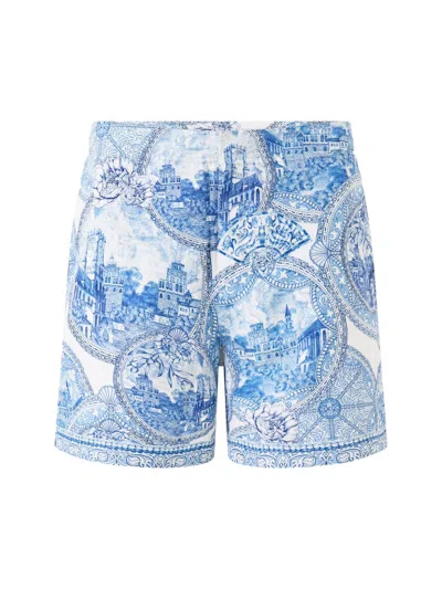 Camilla Men's Printed Mid-length Board Shorts In Multi