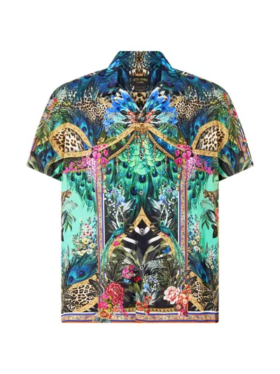 Camilla Men's Printed Modal Camp Shirt In Multi