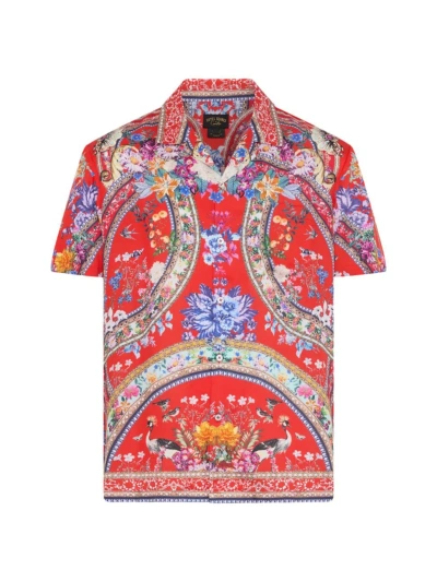 Camilla Men's Scarf-print Camp Shirt In The Summer Palace