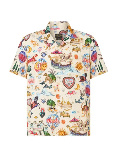 Camilla Men's Short-sleeve Camp Shirt In Multi