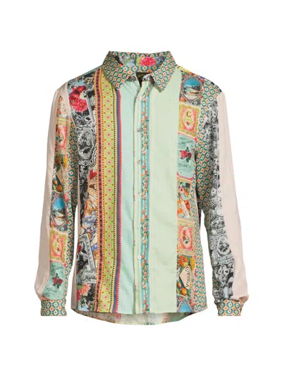 Camilla Men's Soap Opera Striped Cotton Shirt In Multi