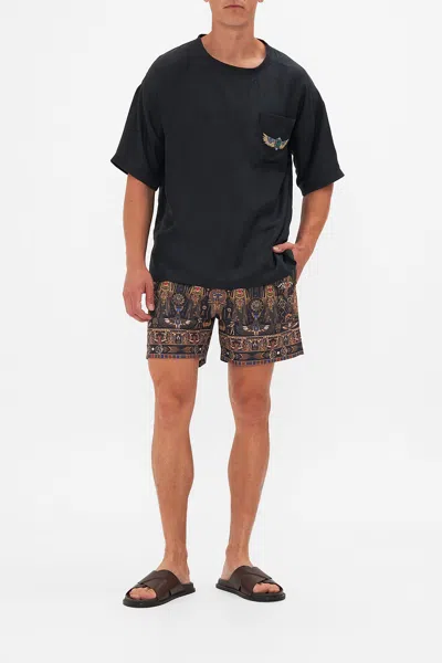 Camilla Men's Woven T-shirt Cartouche Kingdom In Black