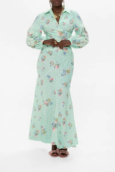 Camilla Mermaid Maxi Skirt Pestana Panorama In Green