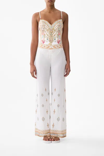 Camilla Mesh Straight Leg Beach Pant Ottoman Dynasty In White