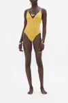 Camilla Mesh Tri Bodysuit Gold