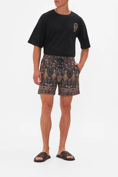 Camilla Mid Length Boardshort Cartouche Kingdom In Black