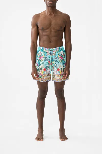 Camilla Mid Length Boardshort Gardens Of Queluz In Blue