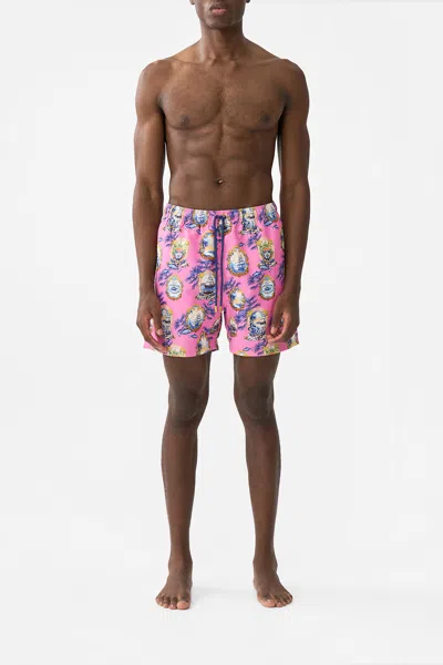 Camilla Mid Length Boardshort Salty Splendour In Pink