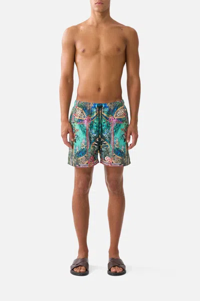 Camilla Mid Length Boardshort With Elastic Waist Animal Alchemy In Multi
