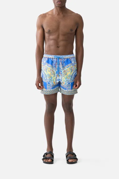 Camilla Mid Length Boardshort With Elastic Waist Beneath The Andalusian Sun In Multi