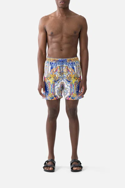 Camilla Mid Length Boardshort With Elastic Waist España Nirvana In Multi