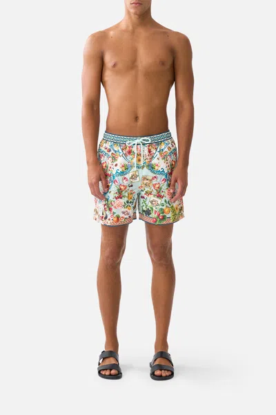Camilla Mid Length Boardshort With Elastic Waist Magic Of The Mercado In Multi