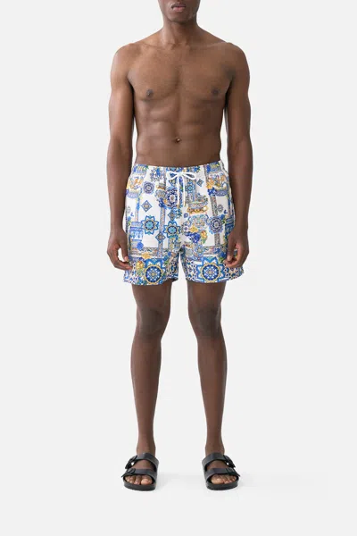 Camilla Mid Length Boardshort With Elastic Waist Milla In Sevilla In Multi