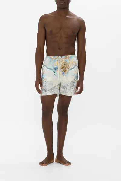 Camilla Mid Length Boardshort With Elastic Waist My Lucky Stars In Multi
