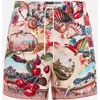 Camilla Mid Length Boardshort With Elastic Waist Notes From The Road In Multi