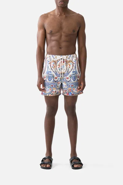 Camilla Mid Length Boardshort With Elastic Waist The Pottery Parlour In Multi