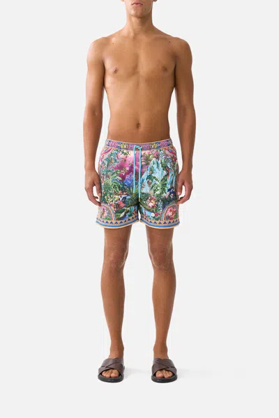 Camilla Mid Length Boardshort With Elastic Waist Turkish Delight In Multi