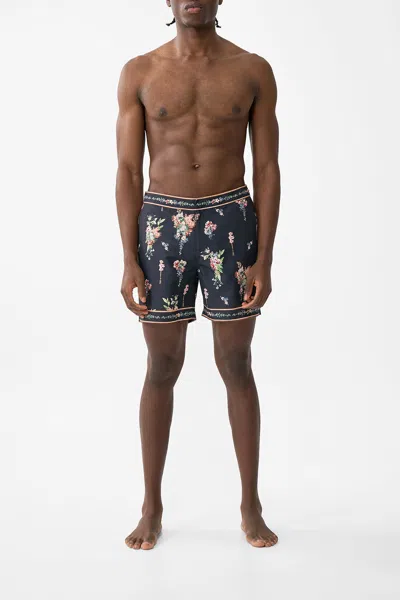 Camilla Mid Length Boardshort With Fixed Waist Noble Endeavours In Blue