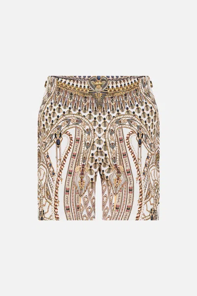 Camilla Mid Length Swim Short Goddess Energy In Neutral