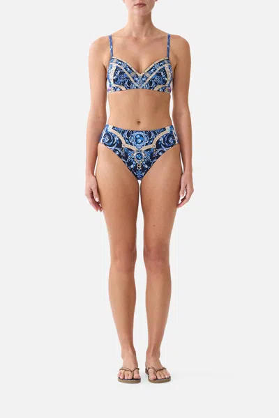 Camilla Mid Rise Bikini Bottom Sweet Sacré Bleu In Blue