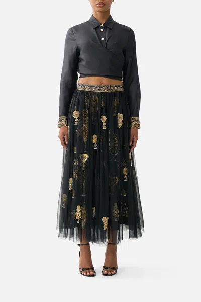 Camilla Midi Tulle Skirt Taurus Rising In Animal Print