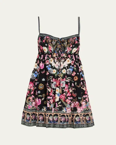 Camilla Midnight In Monserrate Gathered Bust Tiered Mini Dress