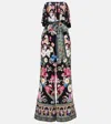 Camilla Strapless Embellished Printed Silk Crepe De Chine Jumpsuit In Multicoloured