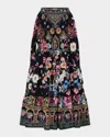 Camilla Crystal-embellished Poplin Maxi Skirt In Midnight In Monserrate