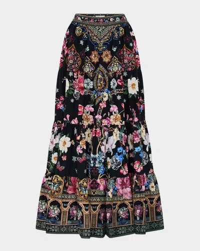 CAMILLA MIDNIGHT IN MONSERRATE TIERED MAXI SKIRT