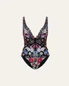 Camilla Midnight In Monserrate U-ring Underwire One-piece Swimsuit In Midnight In Monserrate